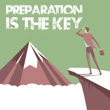 Text caption presenting Preparation Is The Key. Internet Concept action of Stock Illustration