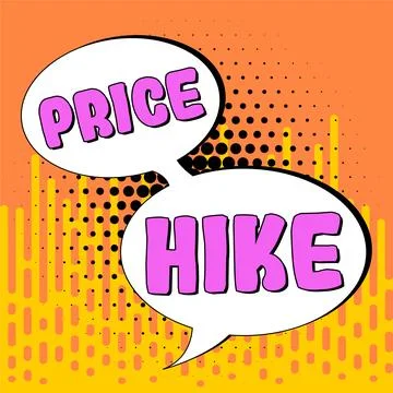 Text caption presenting Price Hike. Business showcase sum of values that Ilustración de archivo