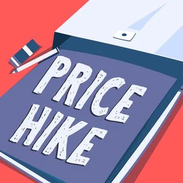 Text caption presenting Price Hike. Business showcase sum of values that Ilustración de archivo