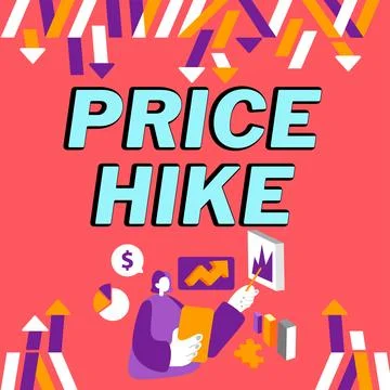 Text caption presenting Price Hike. Conceptual photo sum of values that customer Ilustración de archivo