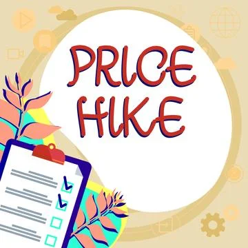 Text caption presenting Price Hike. Business concept sum of values that customer Ilustración de archivo