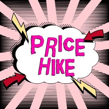 Text caption presenting Price Hike. Business idea sum of values that customer Ilustración de archivo