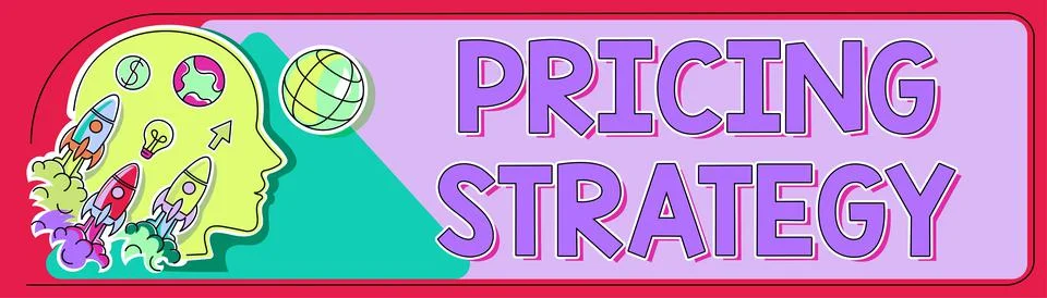Text caption presenting Pricing Strategy. Internet Concept responsible for Illustrazione stock