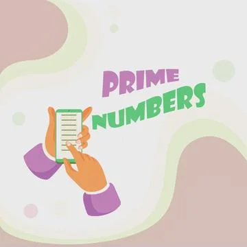 Text caption presenting Prime Numbers. Business idea a positive integer イラスト素材