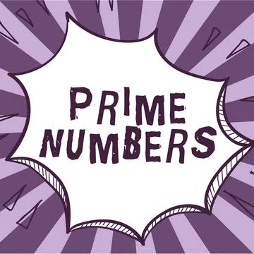 Text caption presenting Prime Numbers. Concept meaning a positive integer Stockillustratie