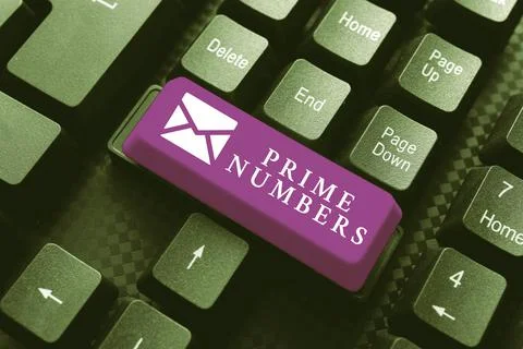 Text caption presenting Prime Numbers. Conceptual photo a positive integer Stock Photos