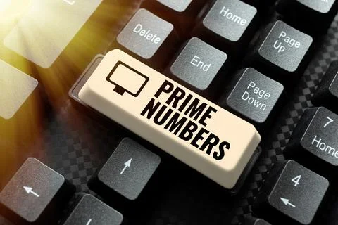 Text caption presenting Prime Numbers. Business concept a positive integer Stock Photos