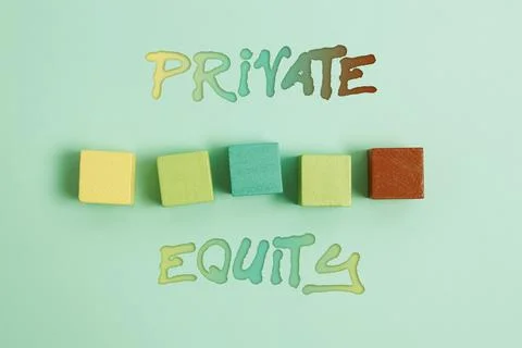 Text caption presenting Private Equity. Word for limited partnerships composed Stockfoto's