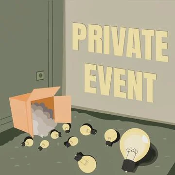 Text caption presenting Private Event. Business showcase Exclusive Reservations Stock Illustration