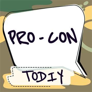 Text caption presenting Pro Con. Word for everything its benefits and 스톡 일러스트