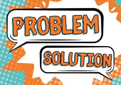 Text caption presenting Problem Solutionsolving consists of using generic イラスト素材