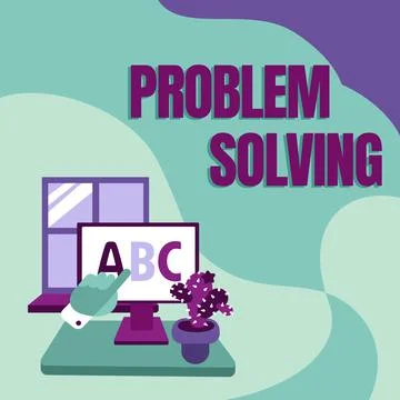 Text caption presenting Problem Solving. Internet Concept to find an answer or Stock Illustration
