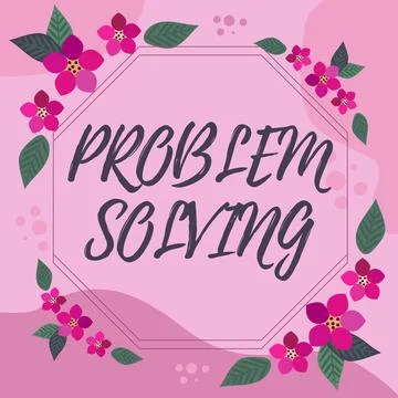 Text caption presenting Problem Solving. Word for to find an answer or means of 스톡 일러스트