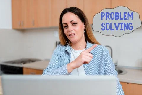 Text caption presenting Problem Solving. Word for process of finding solutions Foto stock