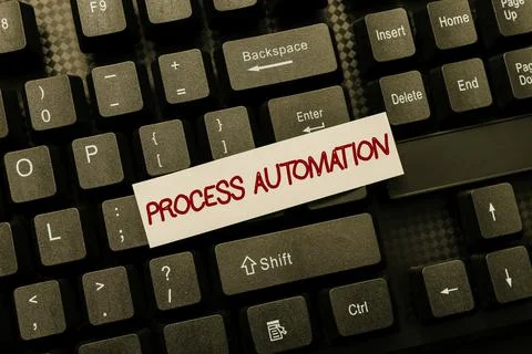 Text caption presenting Process Automation. Concept meaning Transformation Foto stock