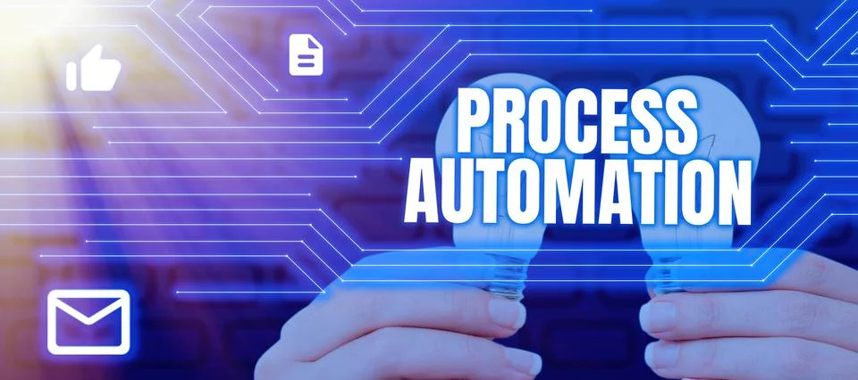 Text caption presenting Process AutomationTransformation Streamlined Robotic To Stock Photos