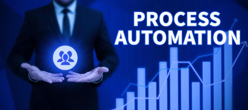 Text caption presenting Process AutomationTransformation Streamlined Robotic To Stock Photos