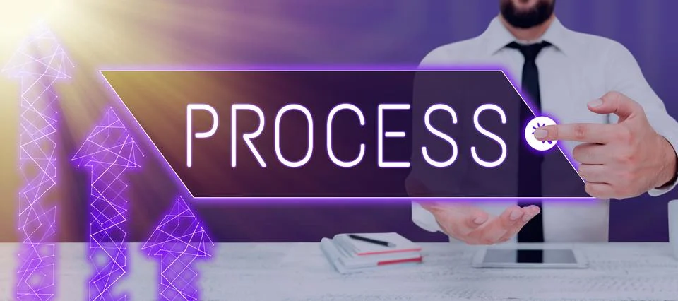 Text caption presenting Process. Business concept series of progressive 스톡 사진