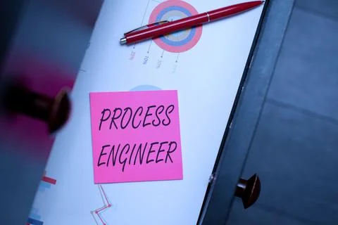 Text caption presenting Process Engineer. Word Written on responsible for Foto stock