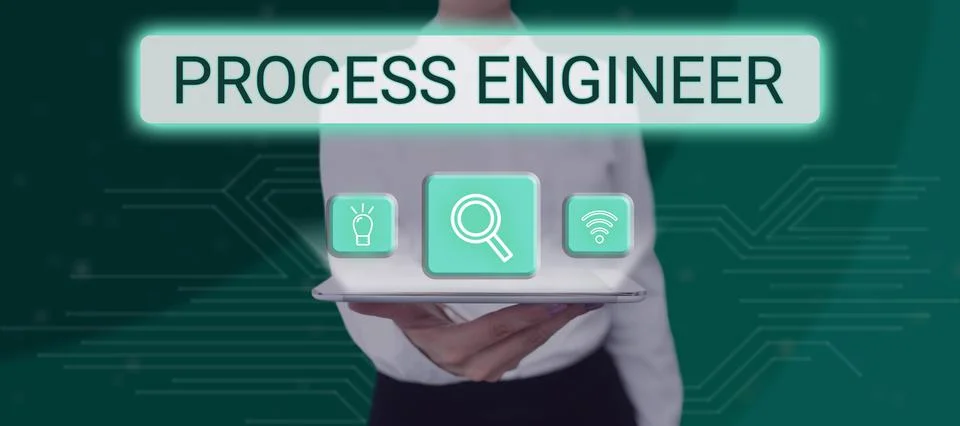 Text caption presenting Process Engineer. Business overview deciding how to go Stock Photos