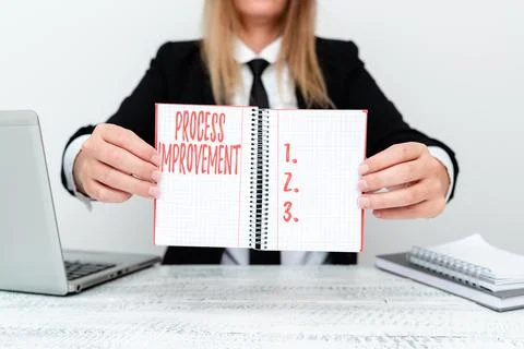 Text caption presenting Process Improvement. Conceptual photo Optimization Meet Stock Photos