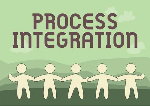 Text caption presenting Process Integration. Word for sharing of data and events Stock Illustration
