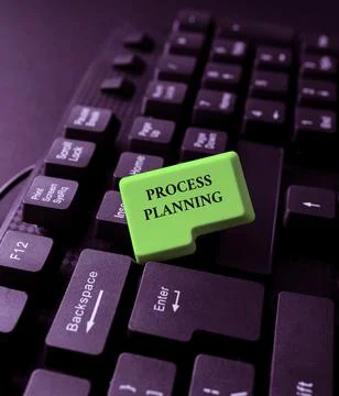 Text caption presenting Process Planning. Concept meaning the development of Stock Photos