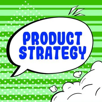 Text caption presenting Product Strategy. Business concept long term plan Illustrazione stock