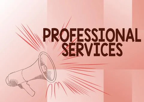 Text caption presenting Professional Services. Business overview offer Knowledge Stock Illustration