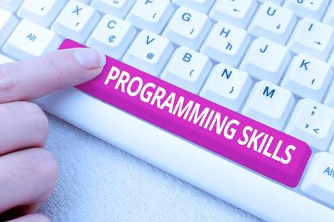 Text caption presenting Programming Skills. Business idea skills vital to write Fotos de archivo