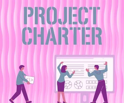 Text caption presenting Project Charter. Conceptual photo typically short formal Stock Illustration