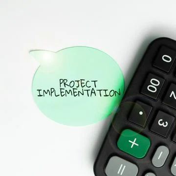 Text caption presenting Project Implementation. Business concept paying for Stock Photos