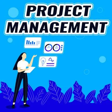 Text caption presenting Project Management. Conceptual photo practice of the Stock Illustration