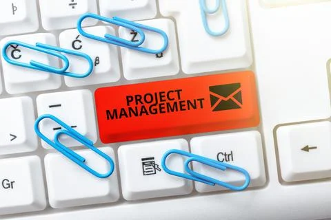Text caption presenting Project Management. Business overview Application 스톡 사진