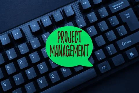 Text caption presenting Project Management. Word Written on Application Process Stock Photos