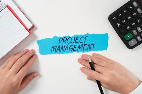 Text caption presenting Project ManagementApplication Process Skills to Achieve Stock Photos