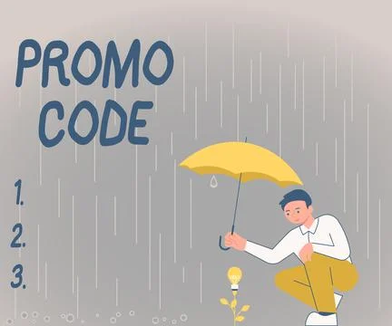 Text caption presenting Promo Code. Business showcase digital numbers that give Stock-Illustration