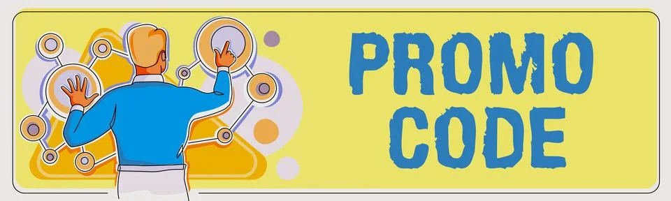 Text caption presenting Promo Code. Business idea digital numbers that give you Stock Illustration