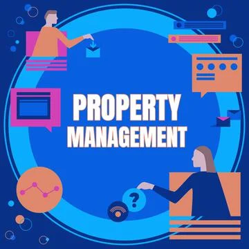 Text caption presenting Property Management. Word for Overseeing of Real Estate Stock Illustration