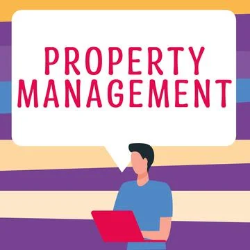 Text caption presenting Property Management. Business idea Overseeing of Real Stock Illustration