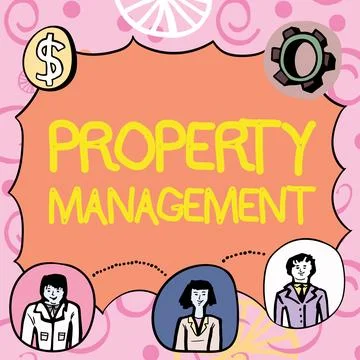 Text caption presenting Property Management. Conceptual photo Overseeing of Real Stock Illustration