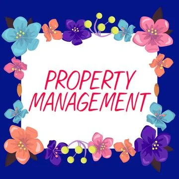 Text caption presenting Property Management. Word for Overseeing of Real Estate Stock Illustration