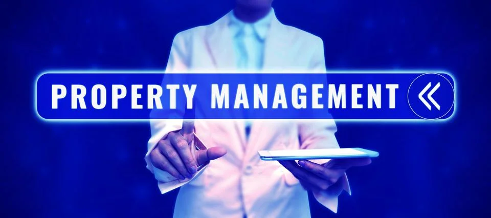 Text caption presenting Property Management. Concept meaning Overseeing of Real Stock Photos