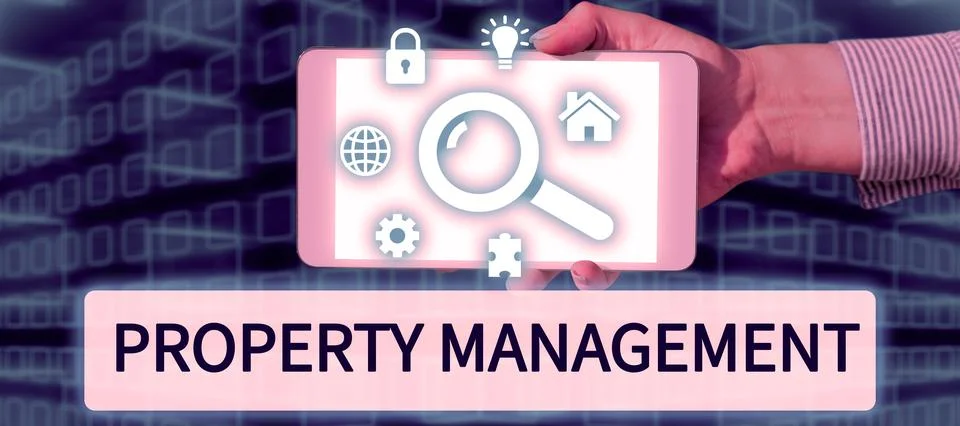 Text caption presenting Property Management. Conceptual photo Overseeing of Real Stock Photos