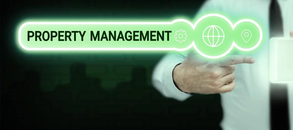 Text caption presenting Property Management. Business idea Overseeing of Real Stock Photos