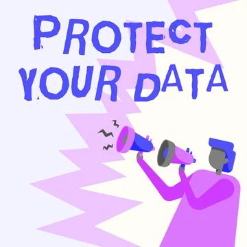 Text caption presenting Protect Your Data. Business concept cyber security safe Stock Illustration
