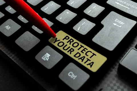 Text caption presenting Protect Your Data. Conceptual photo cyber security safe Stock Photos