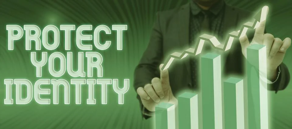 Text caption presenting Protect Your Identity. Conceptual photo secure from data Stock Photos
