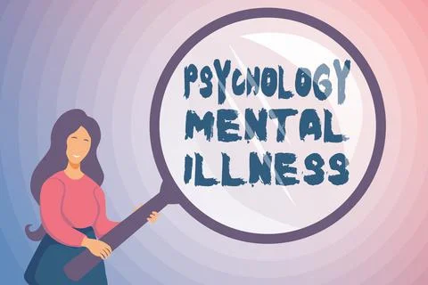 Text caption presenting Psychology Mental Illness. Business idea a behavioral Illustrazione stock