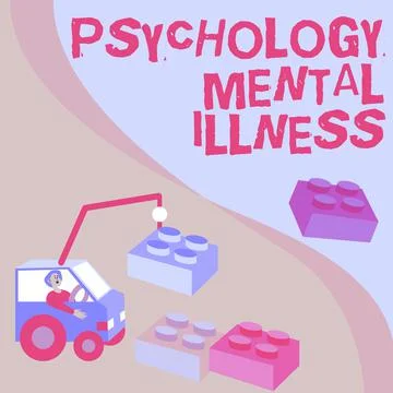 Text caption presenting Psychology Mental Illness. Conceptual photo Psychiatric 스톡 일러스트
